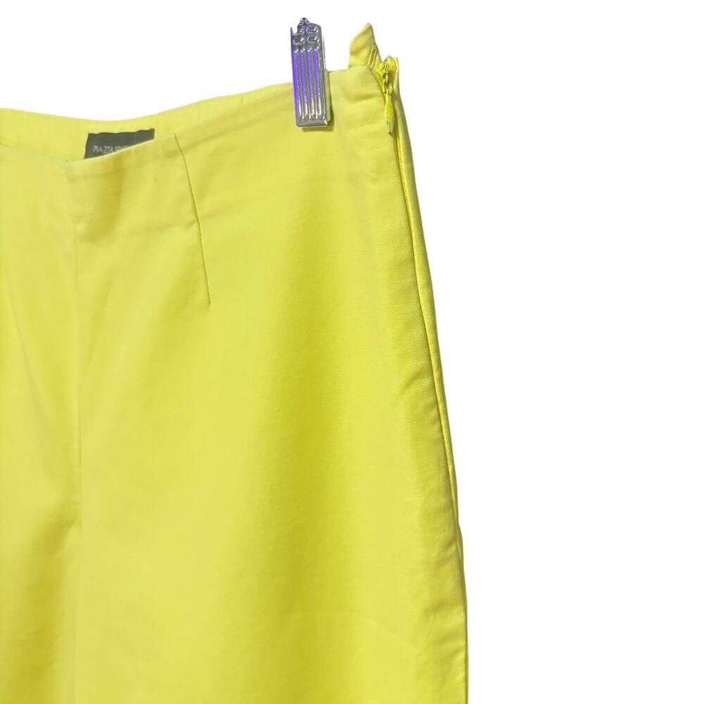 PIAZZA SEMPIONE Audrey Yellow Made in Italy Luxury Crop Pants sz M - Picture 5 of 8